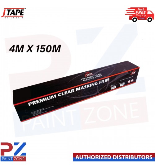 J TAPE MASKING FILM SHEETING PREMIUM PLASTIC CLEAR CAR ROLL 4M X 150M